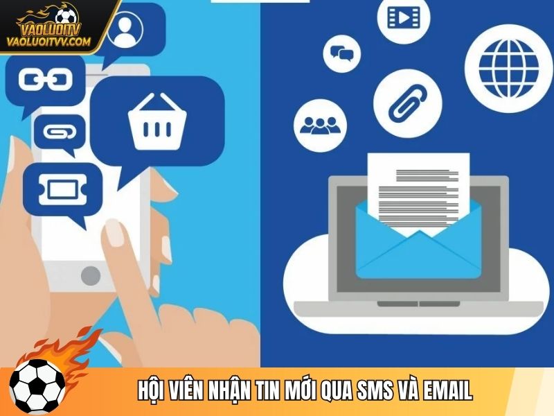 Hội viên nhận tin mới qua SMS và email